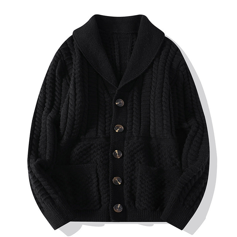 Herrenpullover Strickjacke Long Sleeve Mantel