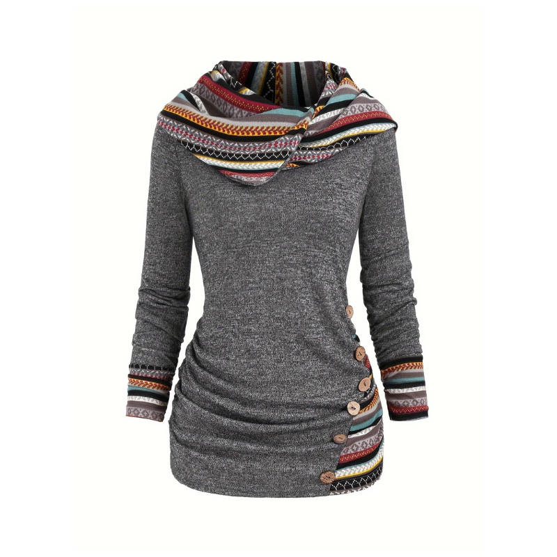 SIERRA Boho Patchwork Kapuzenpullover