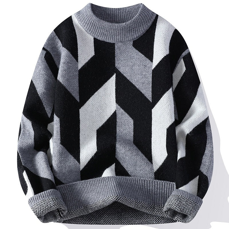 Lazaro Geometrischer Strickpullover