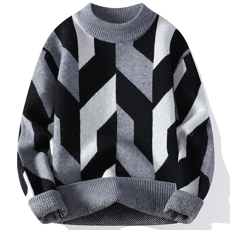 Lazaro Geometrischer Strickpullover