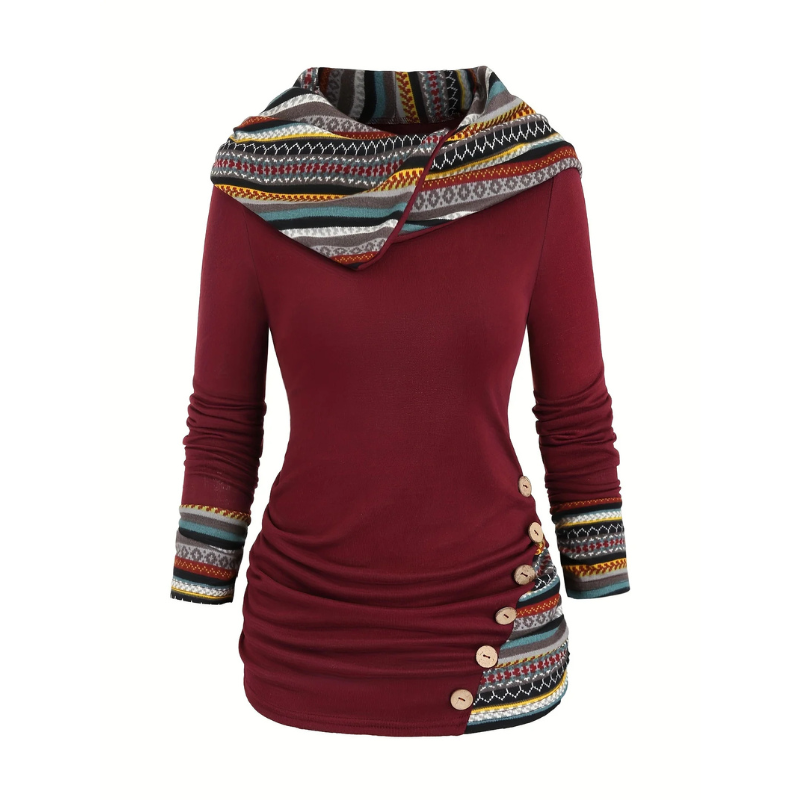 SIERRA Boho Patchwork Kapuzenpullover