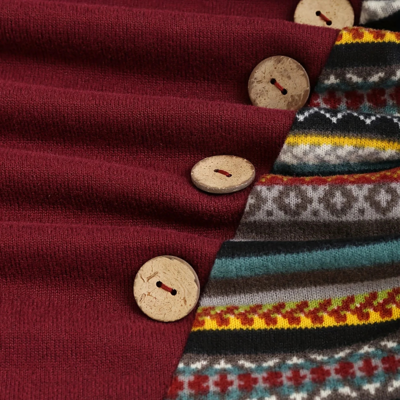 SIERRA Boho Patchwork Kapuzenpullover