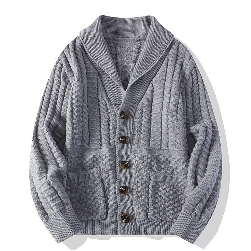 Herrenpullover Strickjacke Long Sleeve Mantel