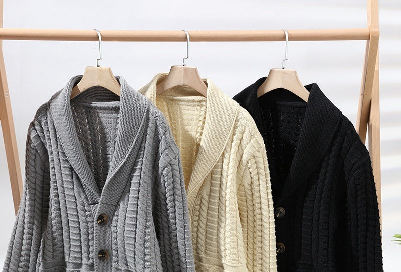 Herrenpullover Strickjacke Long Sleeve Mantel