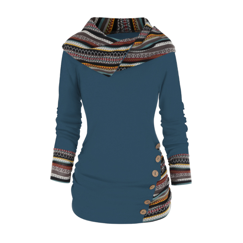 SIERRA Boho Patchwork Kapuzenpullover