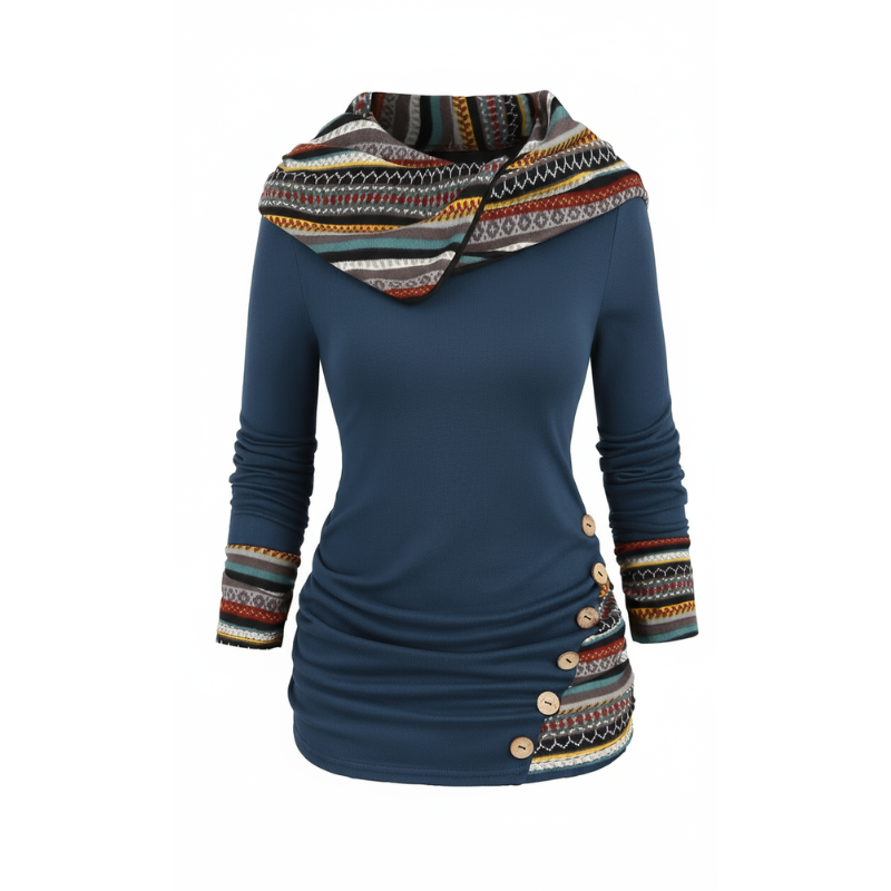 SIERRA Boho Patchwork Kapuzenpullover