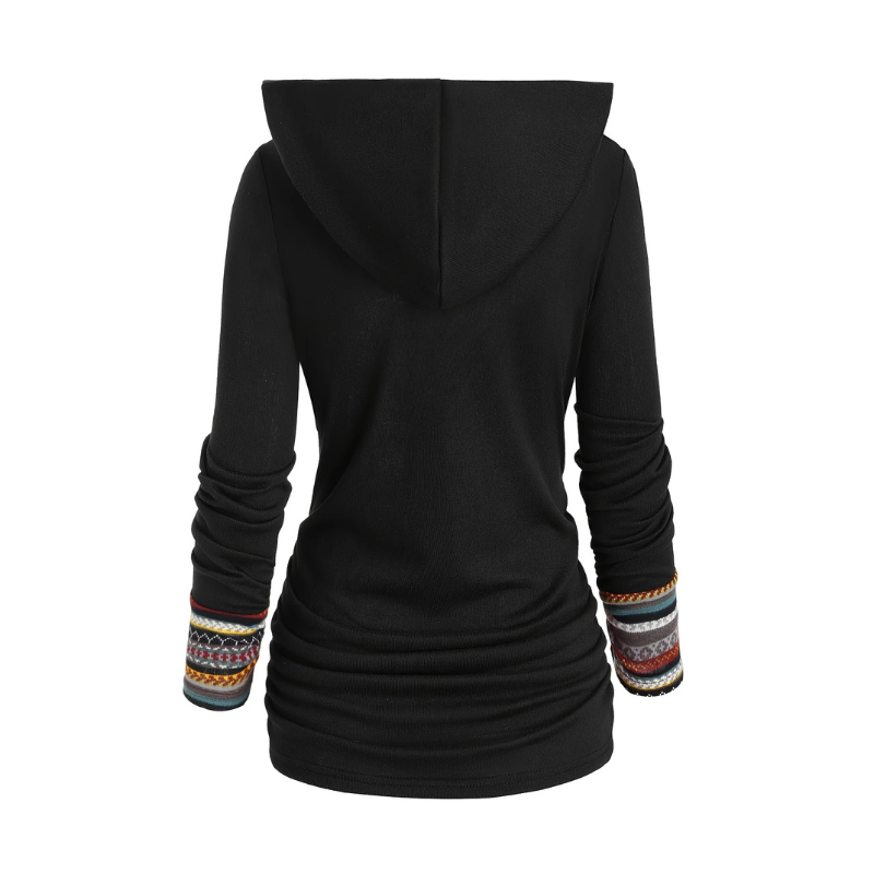 SIERRA Boho Patchwork Kapuzenpullover