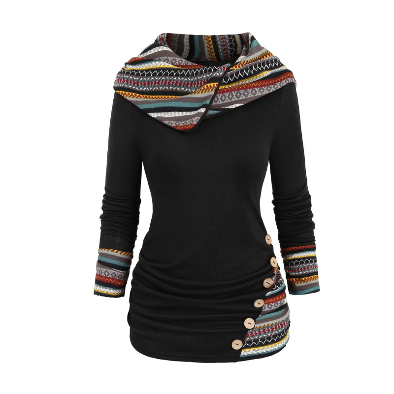 SIERRA Boho Patchwork Kapuzenpullover