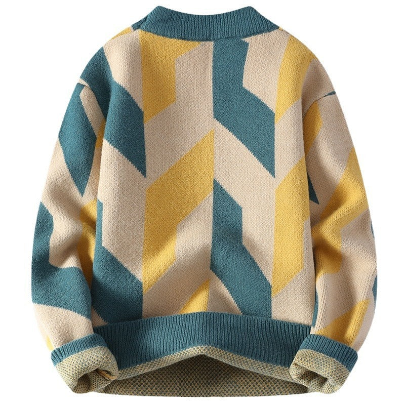 Lazaro Geometrischer Strickpullover