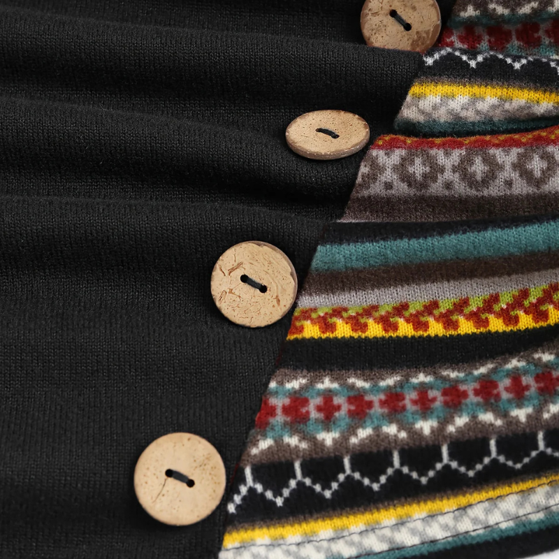 SIERRA Boho Patchwork Kapuzenpullover