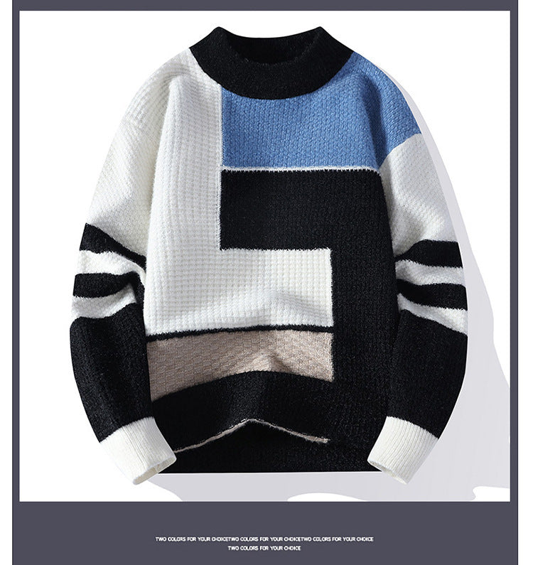 Fleece mit Fleece mit Pullover mit einem verdickten Strickhemd von Männern
