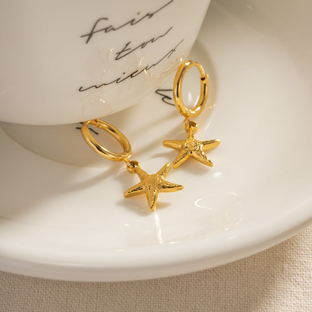 Starfish Huggie Hoops