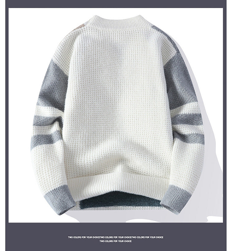 Fleece mit Fleece mit Pullover mit einem verdickten Strickhemd von Männern