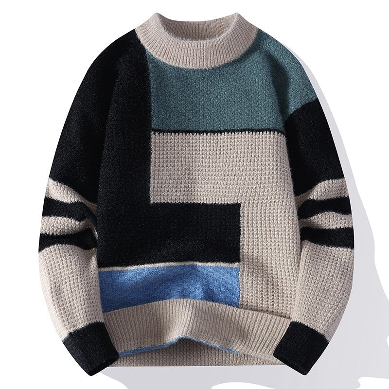 Fleece mit Fleece mit Pullover mit einem verdickten Strickhemd von Männern