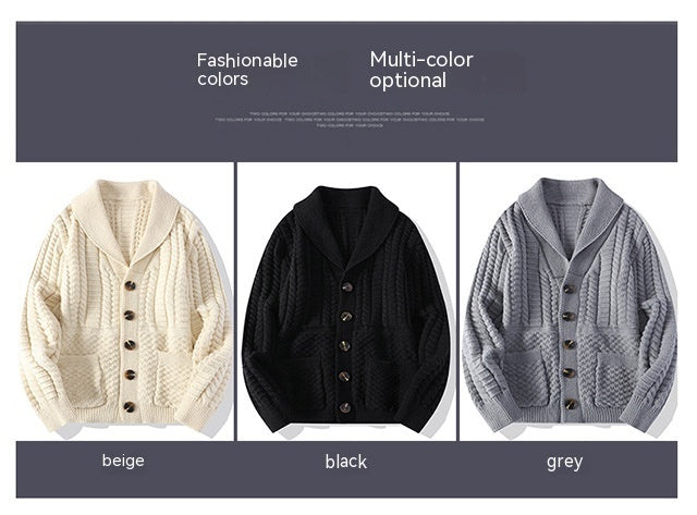 Herrenpullover Strickjacke Long Sleeve Mantel
