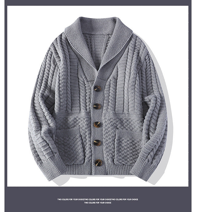 Herrenpullover Strickjacke Long Sleeve Mantel