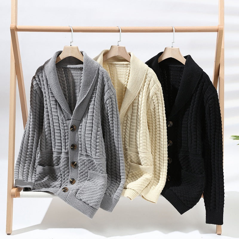 Herrenpullover Strickjacke Long Sleeve Mantel