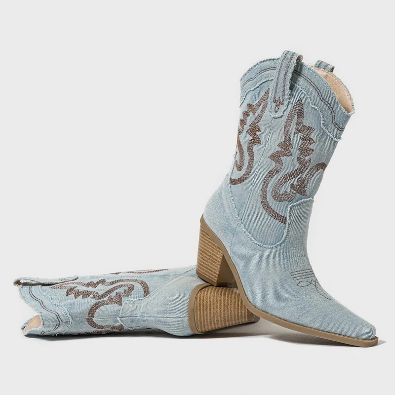 Rustikale Jeansstiefel