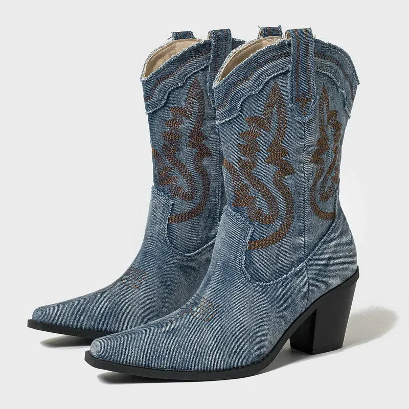 Rustikale Jeansstiefel