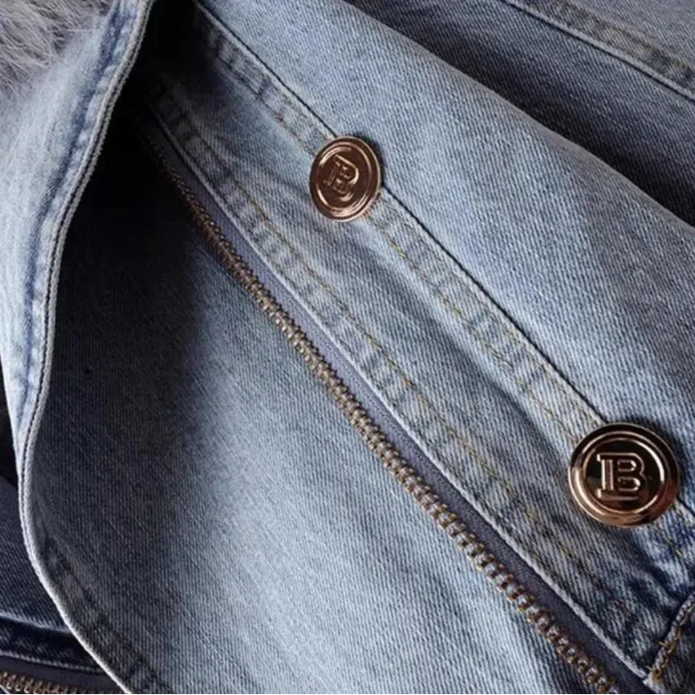 Monroe Pelzkragen Jeansjacke