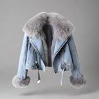 Monroe Pelzkragen Jeansjacke