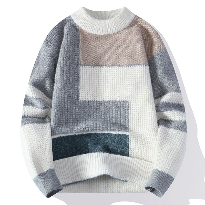 Fleece mit Fleece mit Pullover mit einem verdickten Strickhemd von Männern