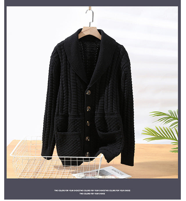 Herrenpullover Strickjacke Long Sleeve Mantel
