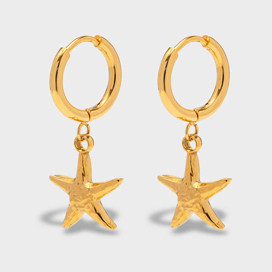 Starfish Huggie Hoops