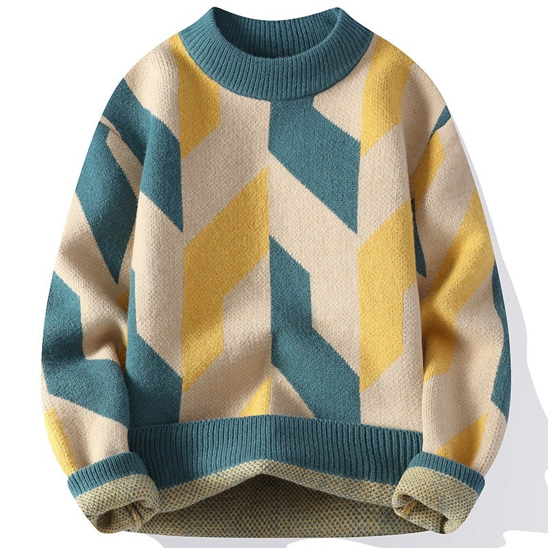 Lazaro Geometrischer Strickpullover